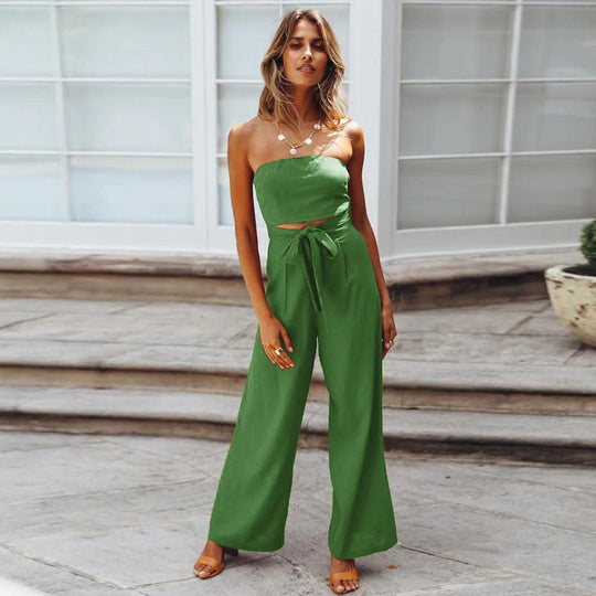 strapless jumpsuit mit elastischem Bund