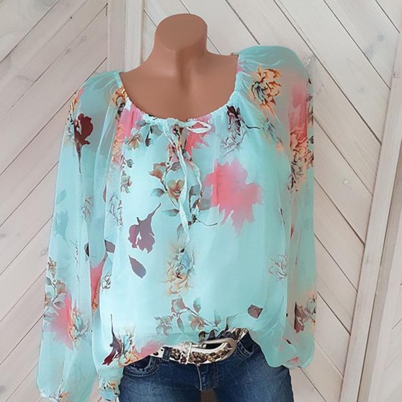 Heidi-Mode | Locker Geschichtete Florale Bauernbluse