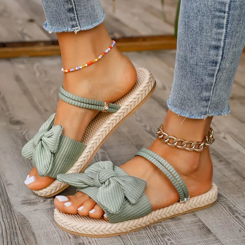 Heidi-Mode | Damen Sandalen mit Schleifenmuster