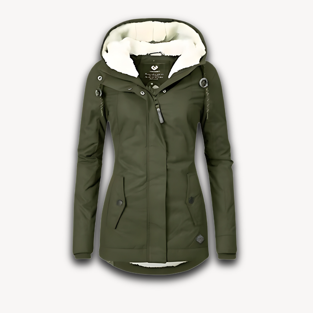 Heidi-Mode | Damen Wasserdichte Winterjacke mit Kunstfellfutter