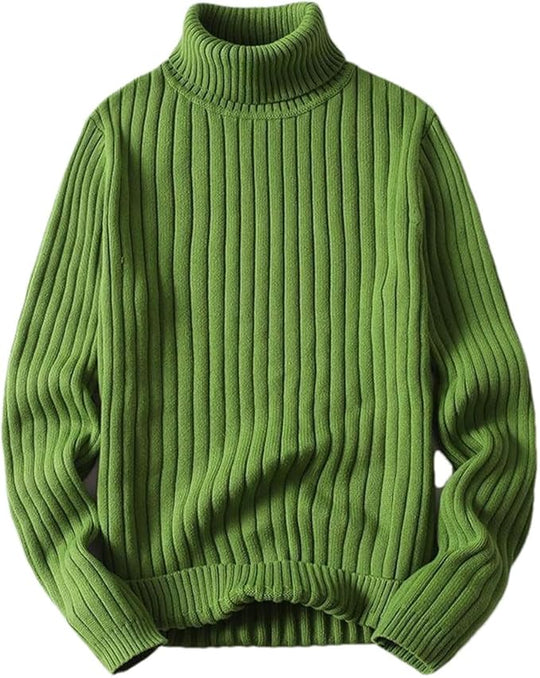 Heidi-Mode | Herren Pullover mit Hohem Kragen, Gestrickter Pullover mit Langen Ärmeln, Warm und Stilvoll
