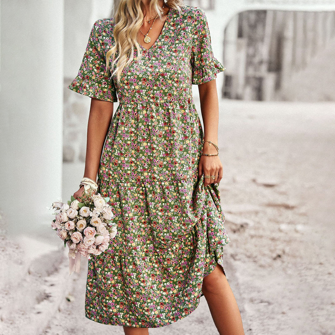 Blumen Midi-Kleid - Stil & Komfort Vereint!