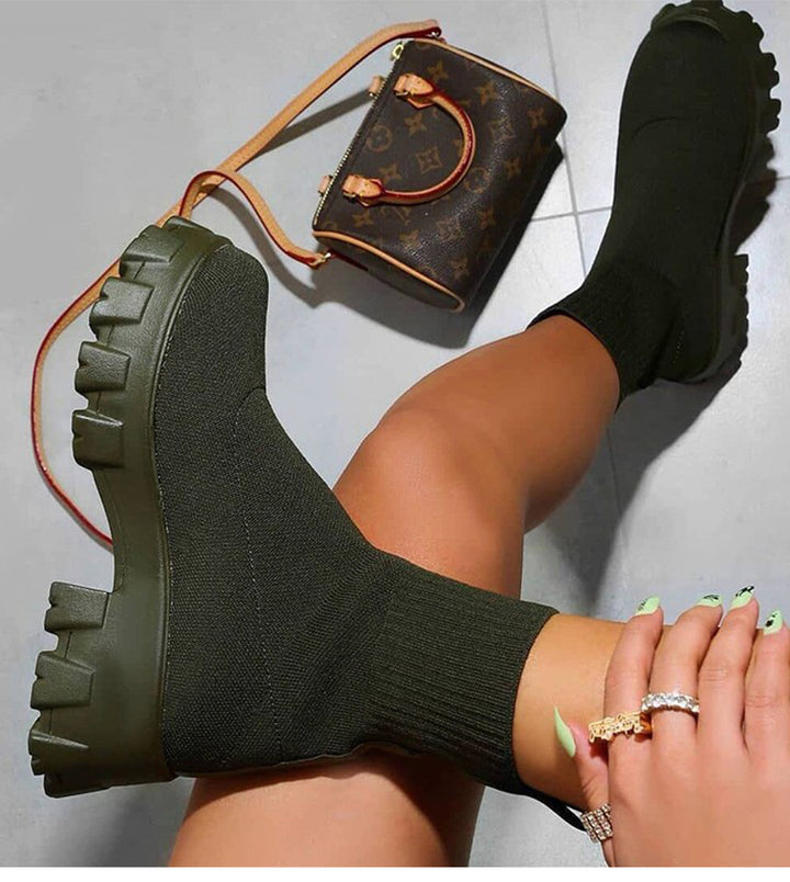 Heidi-Mode | Lässige Rutschfest Dickes Sohle Socken Stiefel