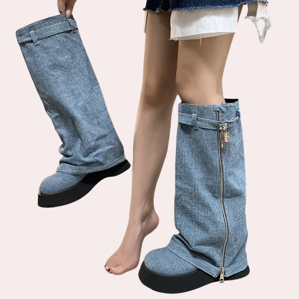 Heidi-Mode | Moderne Jeans Stiefel für Damen Stil und Komfort!
