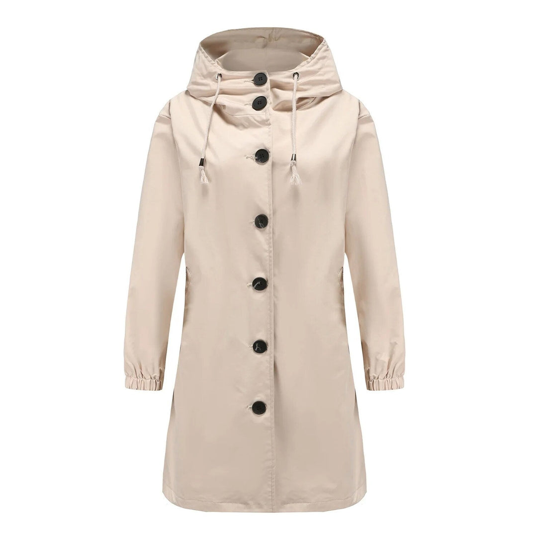 Damen-Windbreaker-Trenchcoat mit einreihigem Design