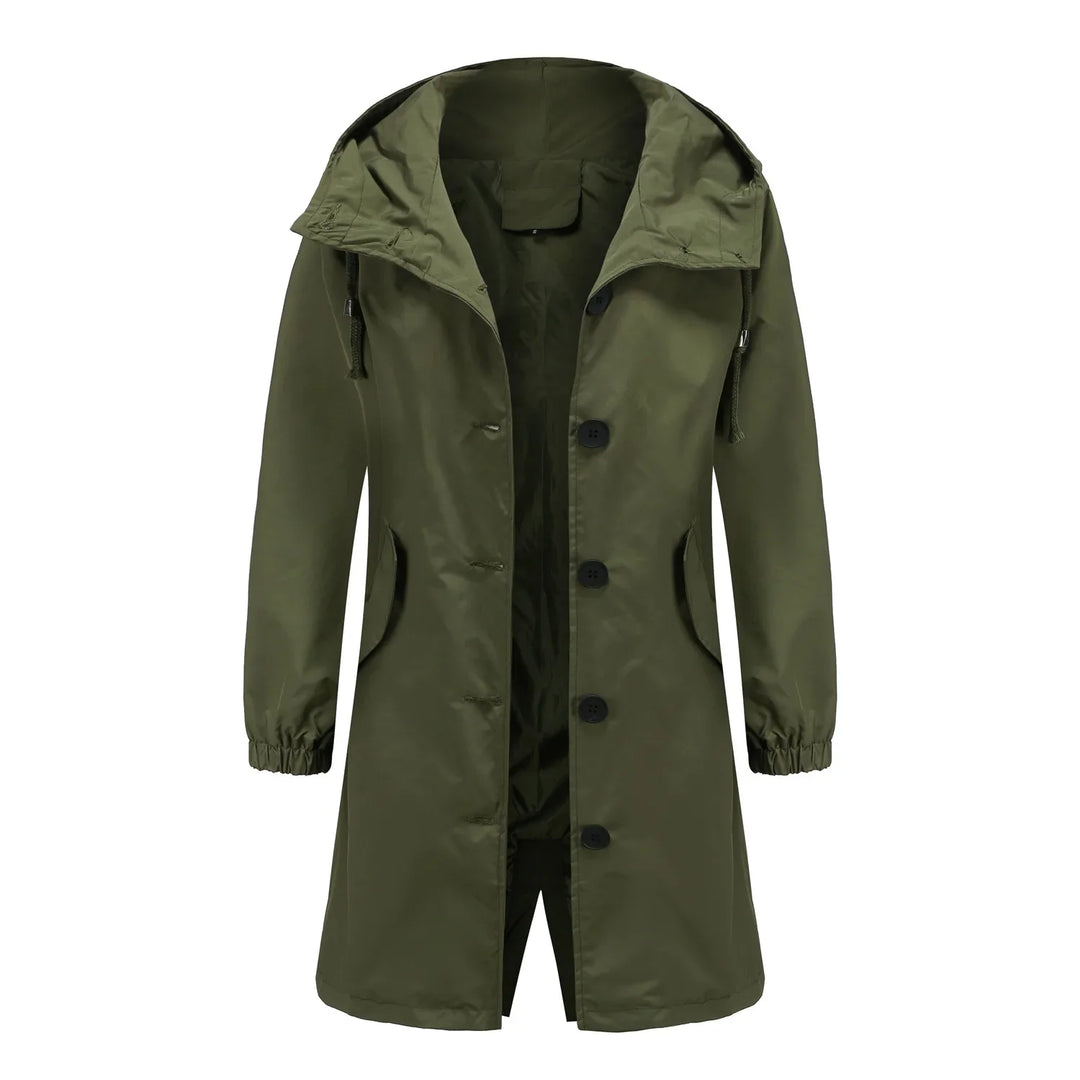 Damen-Windbreaker-Trenchcoat mit einreihigem Design