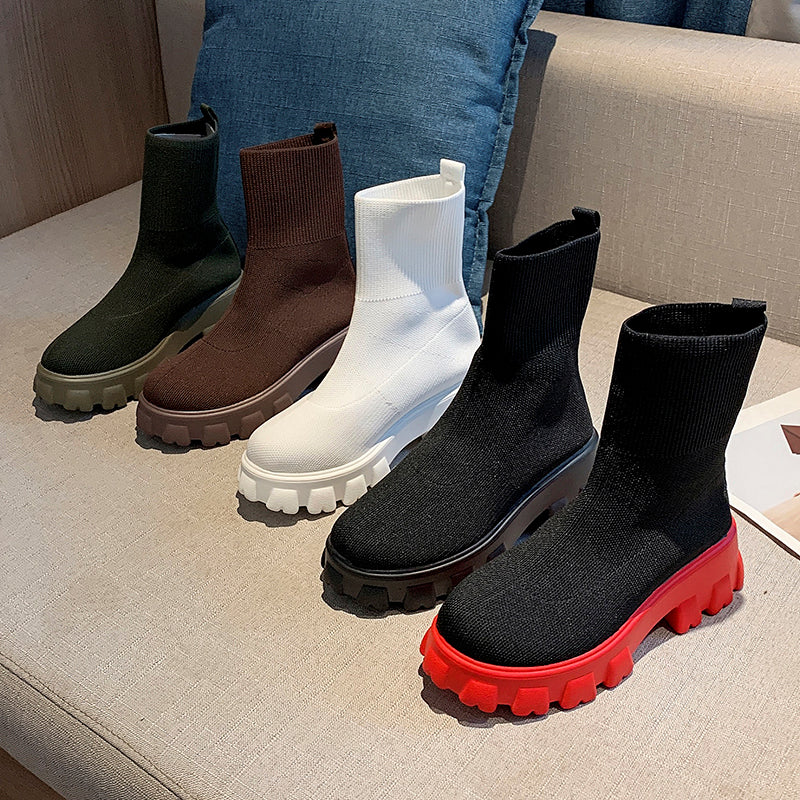 Heidi-Mode | Stiefel Socke Frau Plattform Hoch