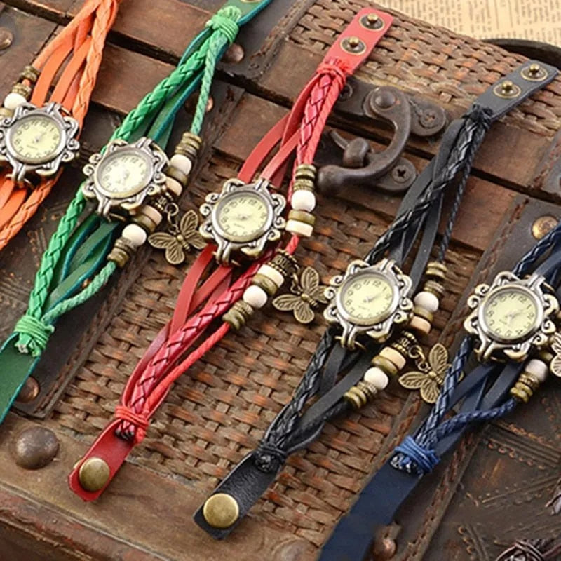 Heidi-Mode – Damen-Accessoire-Uhr mit Vintage-Blumenarmband