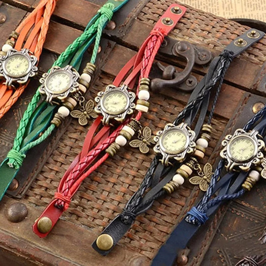 Heidi-Mode – Damen-Accessoire-Uhr mit Vintage-Blumenarmband