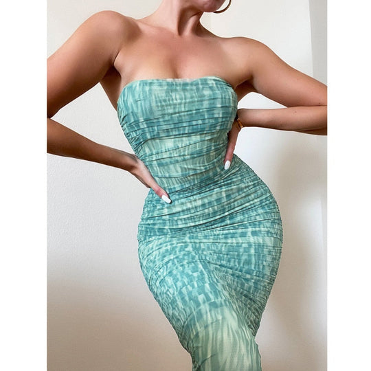 Heidi-Mode | Eng Anliegend Schulterfreies Abendkleid