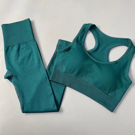 Heidi-Mode | 2/3/4Pcs Nahtlose Frauen Yoga Set Trainings Sportbekleidung Fitness Langarm Crop Top Hohe Taille Leggings Sportanzug