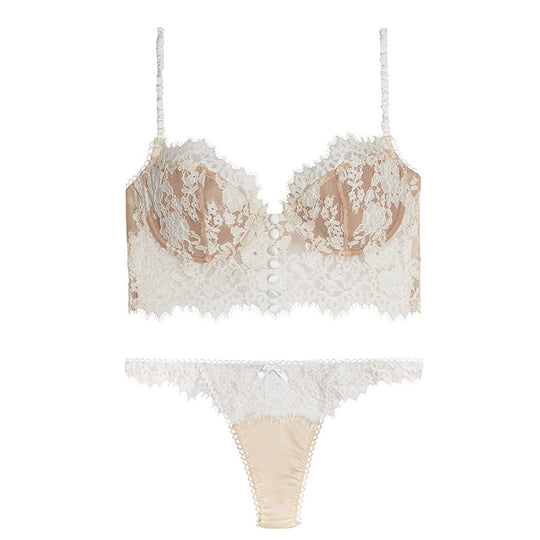 Heidi-Mode | Spitze Set Lingerie mit Dekorativen Knöpfen