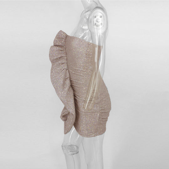 Heidi-Mode | Body Rüsche Pailletten Strapless Mini Kleider