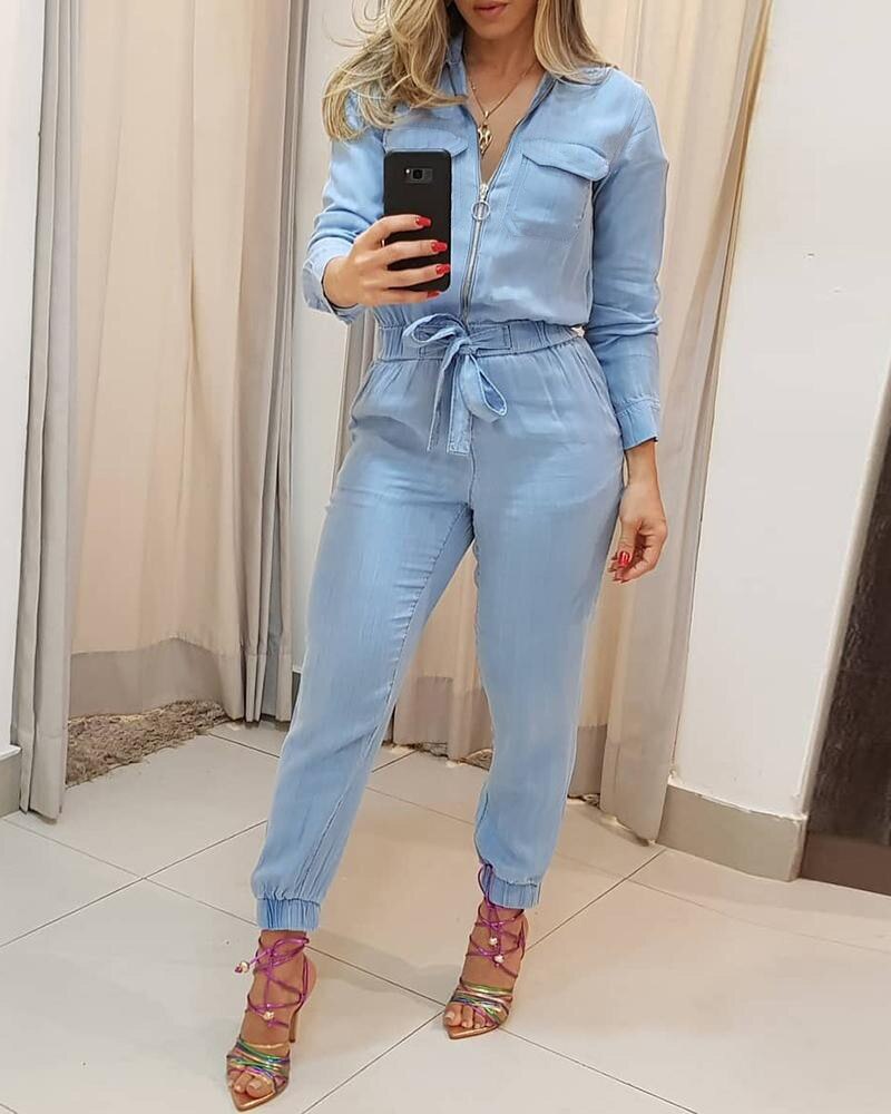 Heidi-Mode - Stilvolle Jumpsuit mit Reißverschluss für Frauen