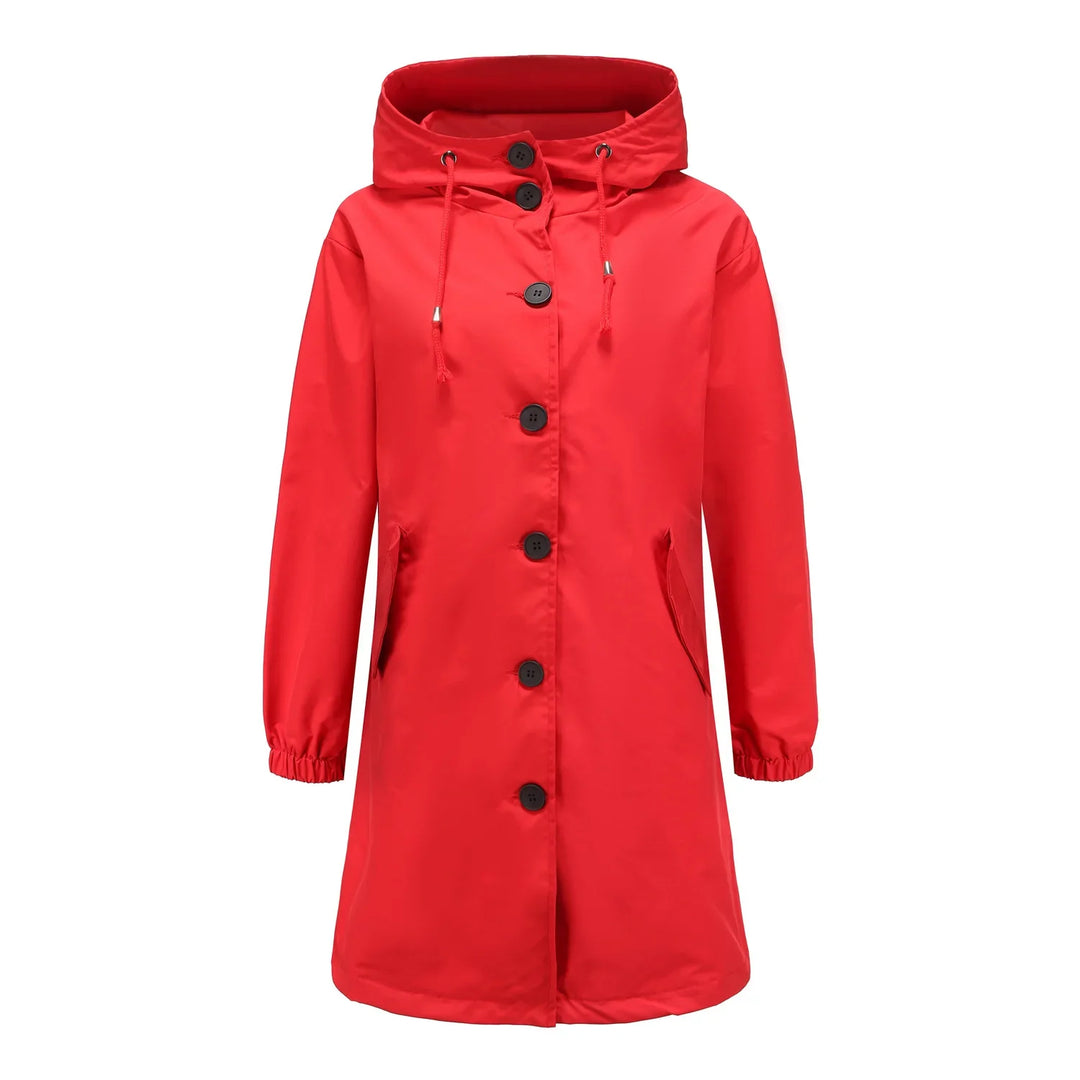 Damen-Windbreaker-Trenchcoat mit einreihigem Design