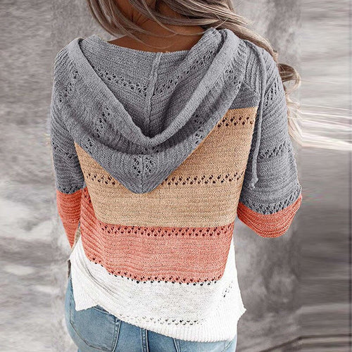 Heidi-Mode - Bequemer Patchwork-Pullover mit Kapuze