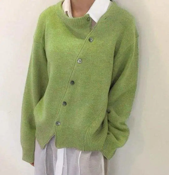 Kaschmir-Wickel-Cardigan mit Knopfdetail