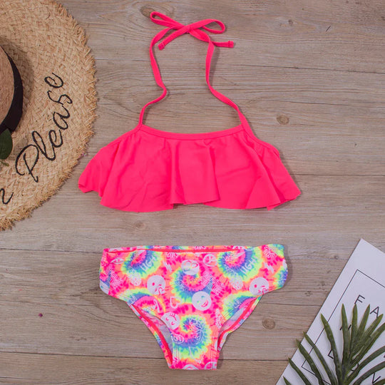 Heidi-Mode | Neu Falbala Kids Badebekleidung Badeanzug Neuer Druck Mädchen Kid Bikini Set 5 14 Jahre Kinder Bandage Schwimmanzug Strandbekleidung A247