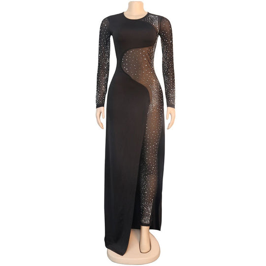 Heidi-Mode | Sparkle Durchsichtiger Maxi-Rock Jumpsuits