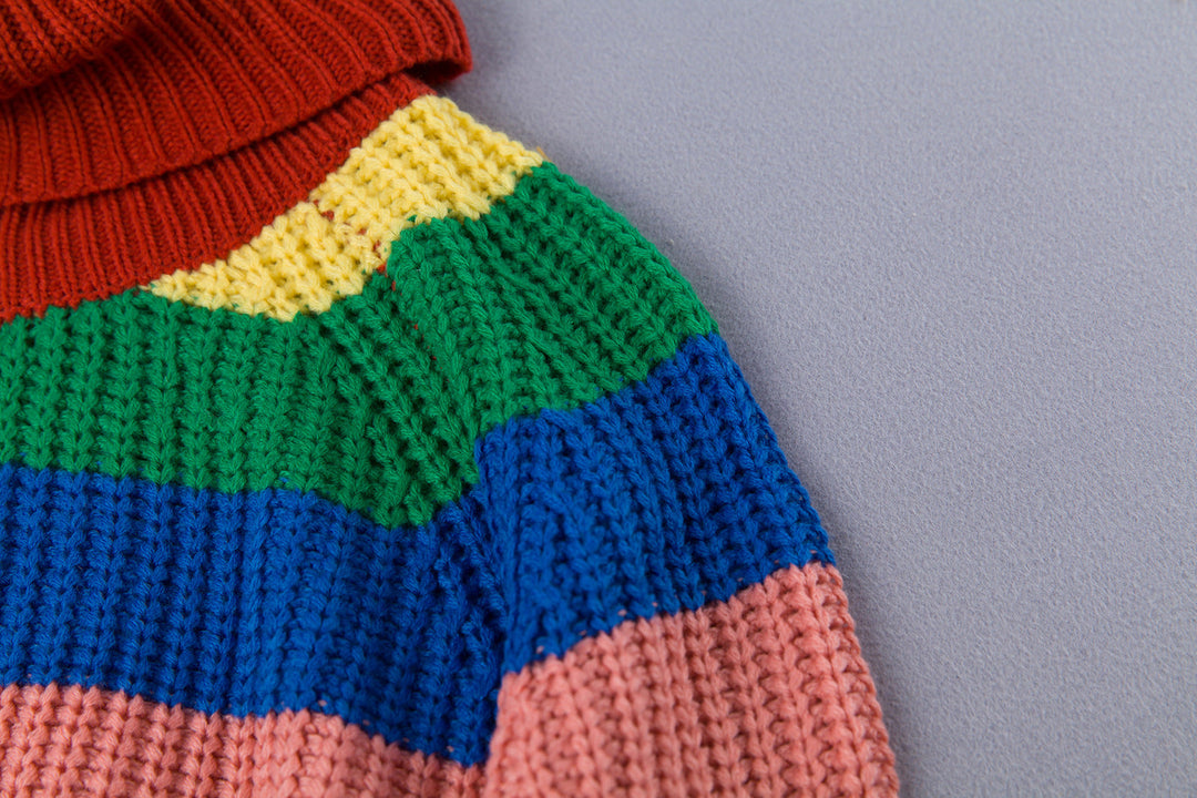 Heidi-Mode | Damen Pullover Mit Regenbogenstreifen Bunt Und Stilvoll