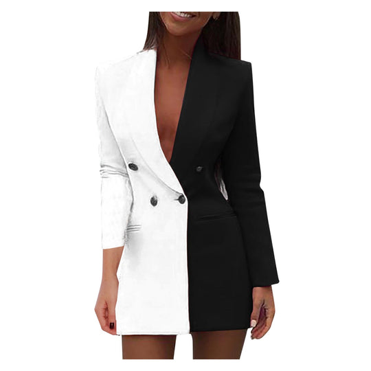 Zweifarbiger Blazer-Kleid