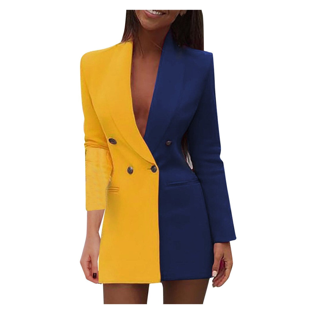 Zweifarbiger Blazer-Kleid