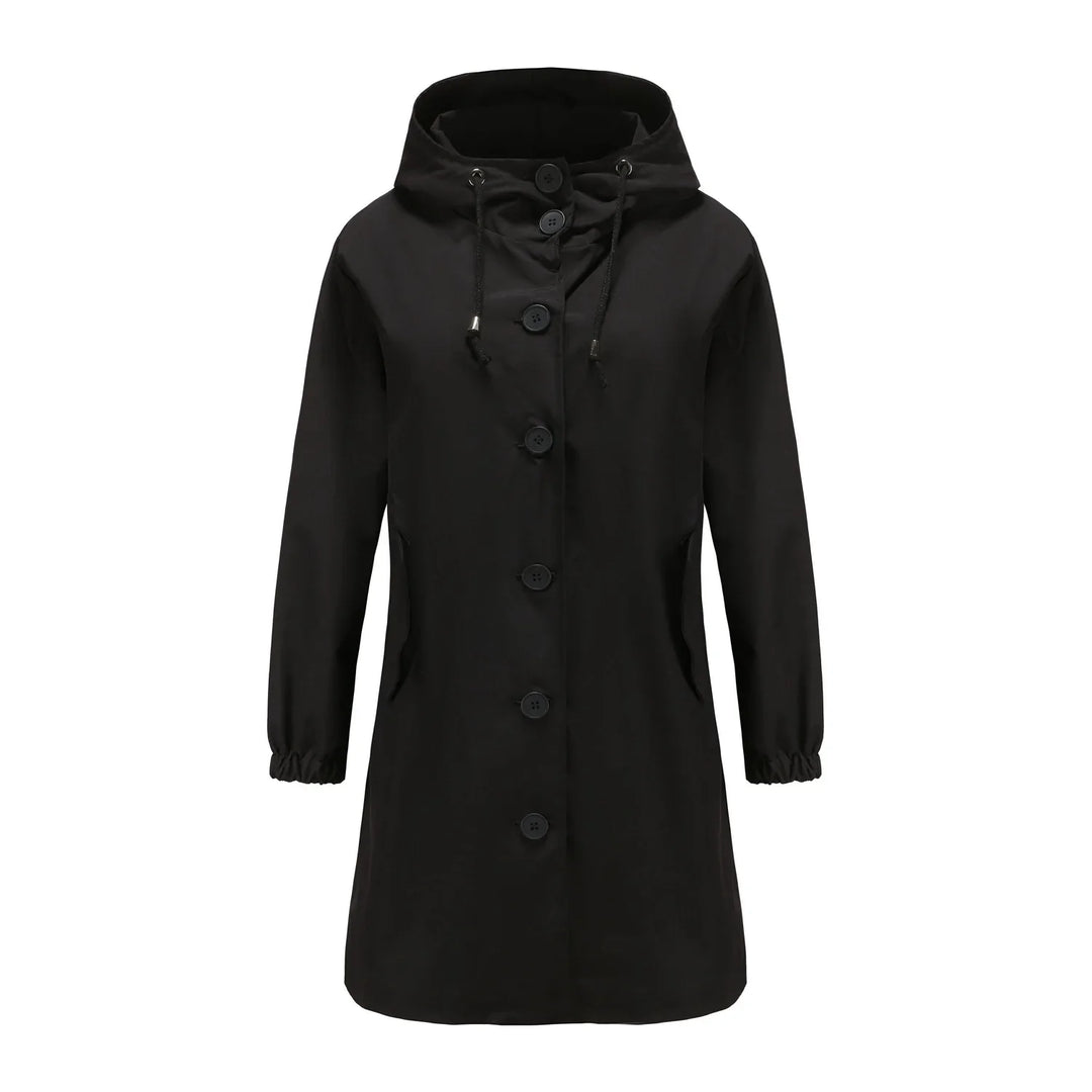 Damen-Windbreaker-Trenchcoat mit einreihigem Design