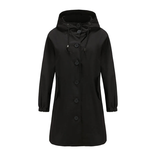 Damen-Windbreaker-Trenchcoat mit einreihigem Design