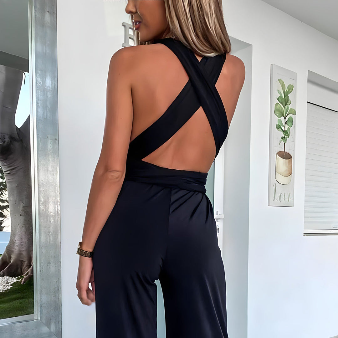 Sommerlicher Jumpsuit mit weitem Bein