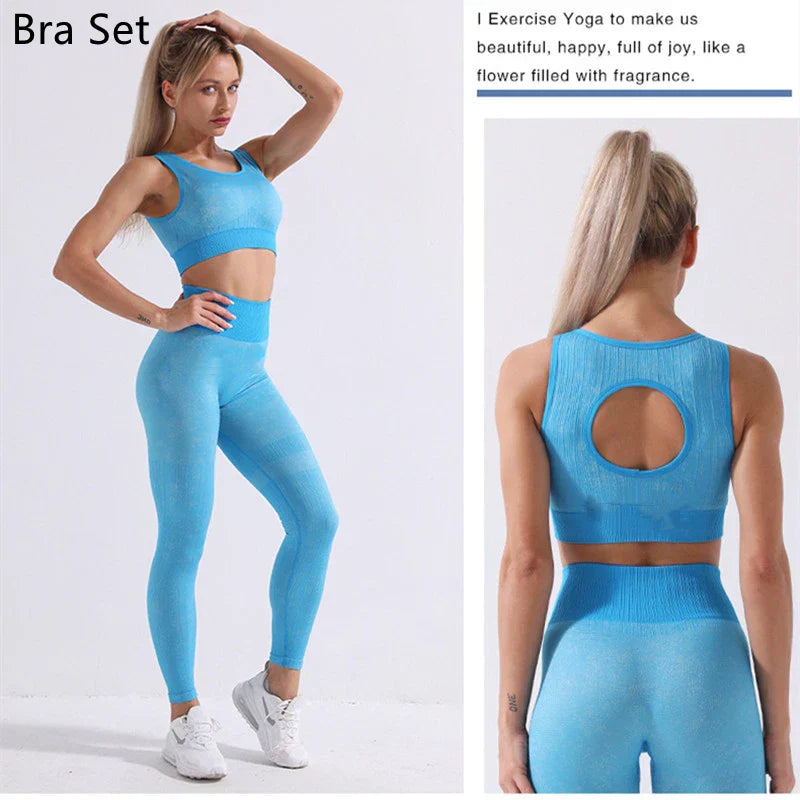 Heidi-Mode | Rid Seamless Yoga Set Frauen 2Pcs To Delet Langarm Crop Top T-Shirt Leggings Outfit Kleidung Fitness Kleidung Fitness Anzug Sport Set