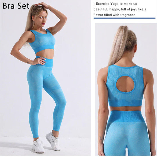 Heidi-Mode | Rid Seamless Yoga Set Frauen 2Pcs To Delet Langarm Crop Top T-Shirt Leggings Outfit Kleidung Fitness Kleidung Fitness Anzug Sport Set