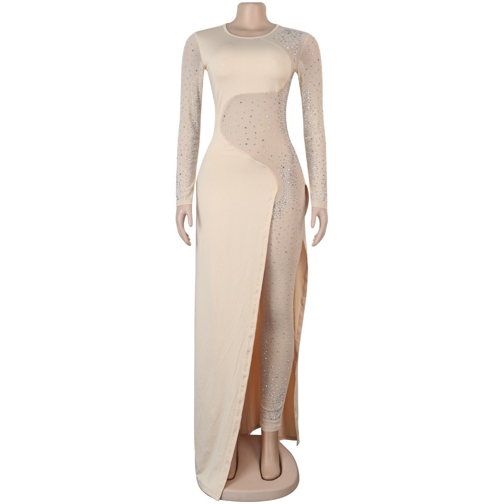 Heidi-Mode | Sparkle Durchsichtiger Maxi-Rock Jumpsuits