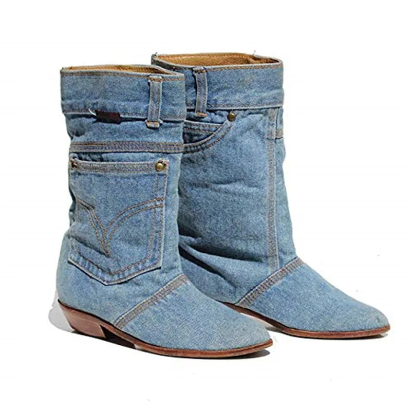Heidi-Mode - Jeansstiefeletten mit kleinem Absatz