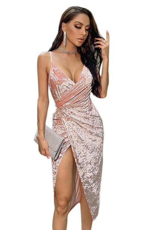 Heidi-Mode | Halter Reflective Smooth Elegant Club Kleid