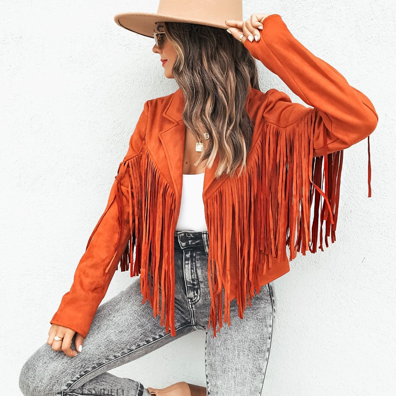 Heidi-Mode | Mode Wildleder Fransenjacke