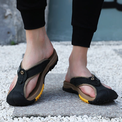 Heidi-Mode | Leder Herrensandalen