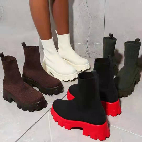 Heidi-Mode | Stiefel Socke Frau Plattform Hoch