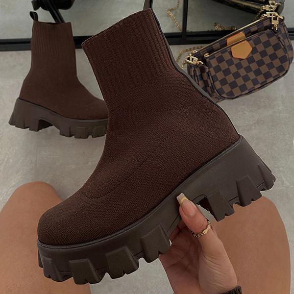 Heidi-Mode | Stiefel Socke Frau Plattform Hoch