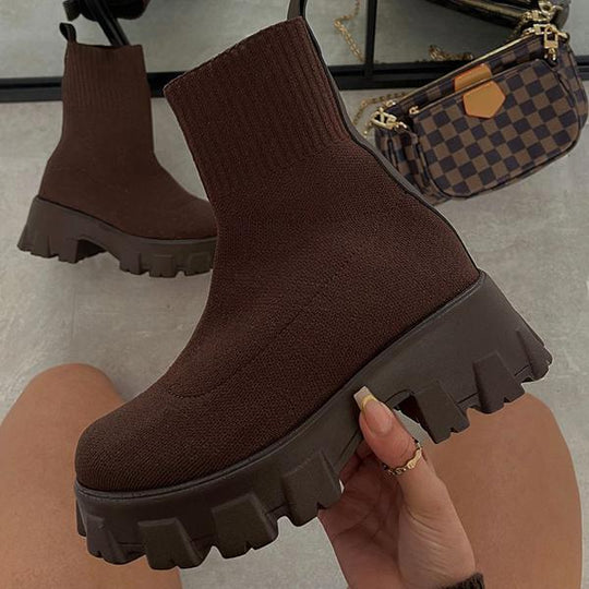 Heidi-Mode | Stiefel Socke Frau Plattform Hoch