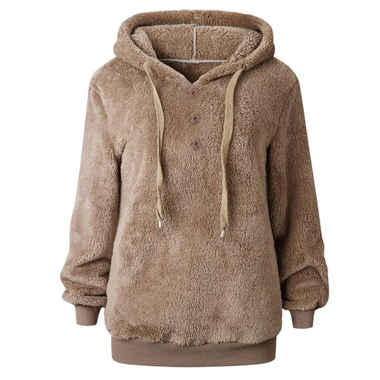 Heidi-Mode | Flauschiges Damen-Fleece-Sweatshirt Mit Kapuze