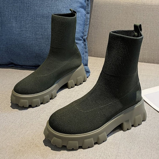 Heidi-Mode | Stiefel Socke Frau Plattform Hoch