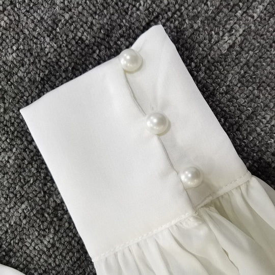 Heidi-Mode | Glänzende Wickel Langarm Rüschen Bandage Kleider