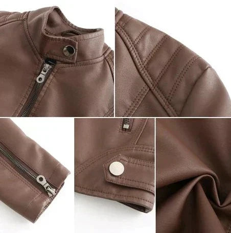 Heidi-Mode | Damen Biker Reißverschluss Jacke Langarm