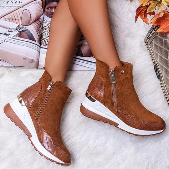 Heidi-Mode | Damenstiefel mit Absatz und Reißverschluss