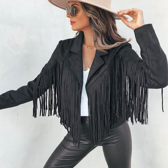 Schicker Fransenmantel mit Western-Flair