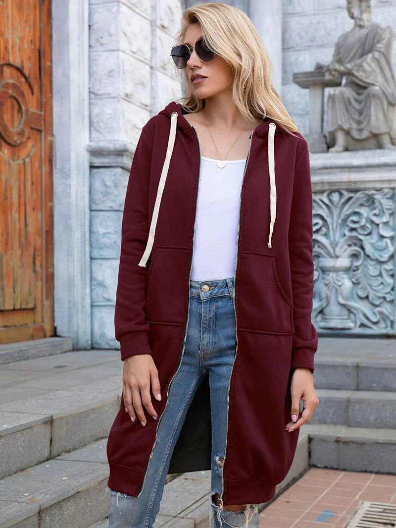 Heidi-Mode | Chic lange Sweatshirtjacke
