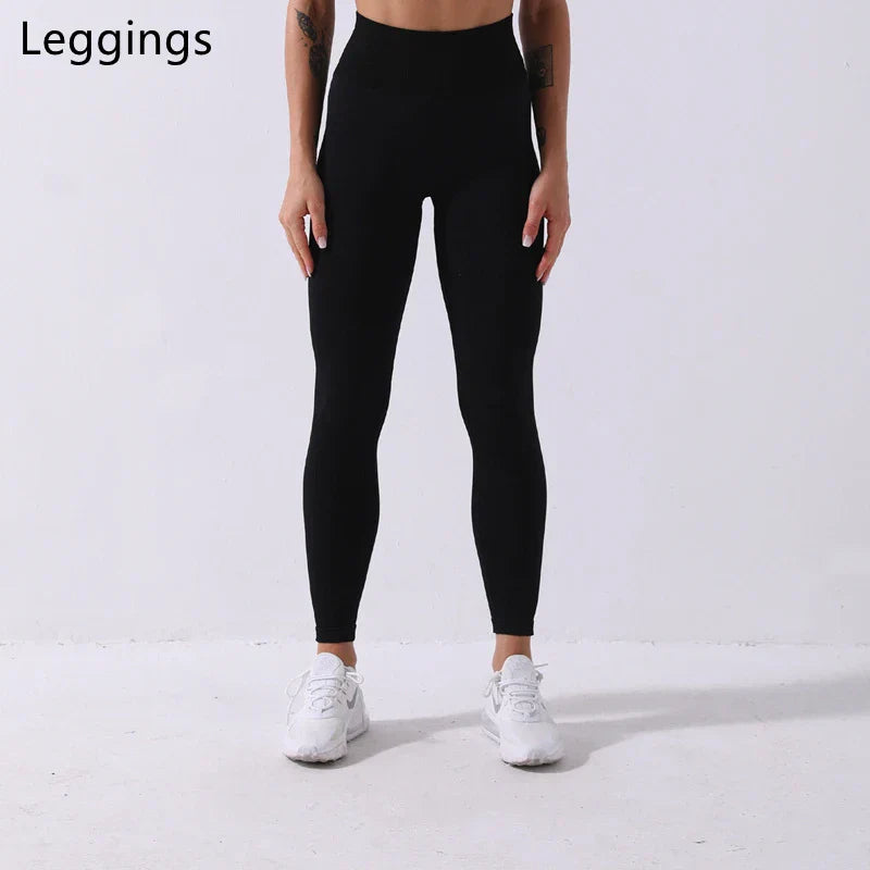 Heidi-Mode | Rid Seamless Yoga Set Frauen 2Pcs To Delet Langarm Crop Top T-Shirt Leggings Outfit Kleidung Fitness Kleidung Fitness Anzug Sport Set