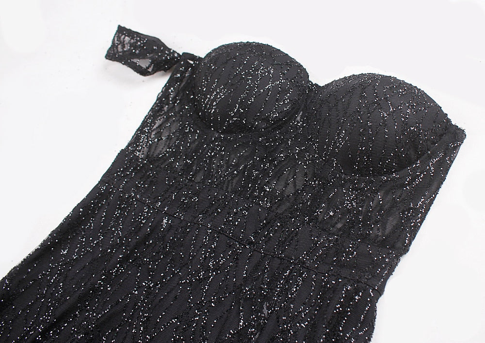 Heidi-Mode | Off Shoulder Glitzer Spitzekleider