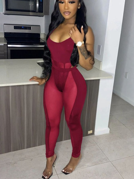 Heidi-Mode | Kollektion Von Mesh Bodysuit und Hosen Satzs
