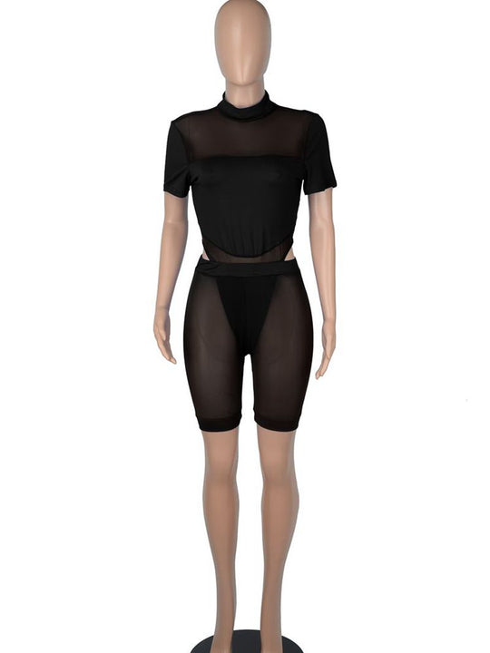 Heidi-Mode | Kollektion Von Mesh Bodysuit und Hosen Satzs